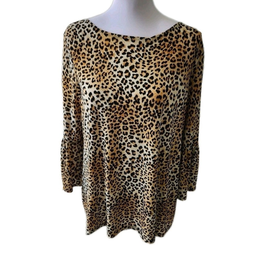 Tiana B Animal Print Top‎ L
